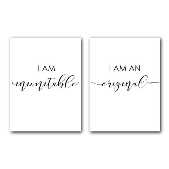 I am Inimitable I am an Original, Minimalist Art, Typography Art, Bedroom Wall Decor