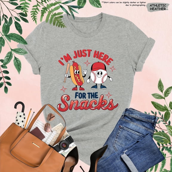 I am Just Here for the Snacks Shirt, Baseball Shirt, Baseball Lover Gift, Baseball Season Shirts, Game Day T-Shirt, Sports Fan Shirt, All Size S-5Xl