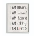 thumbnail image 1 of I am Loved Family Kids Word Pink Design Gray Farmhouse Rustic Oversized Framed Giclee Texturized Art by Daphne Polselli, 1 of 7