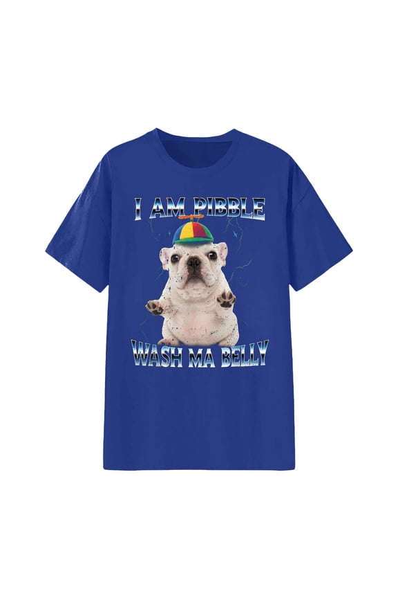 I am Pibble Dog Funny Meme T-Shirt Color Blue Size XXS