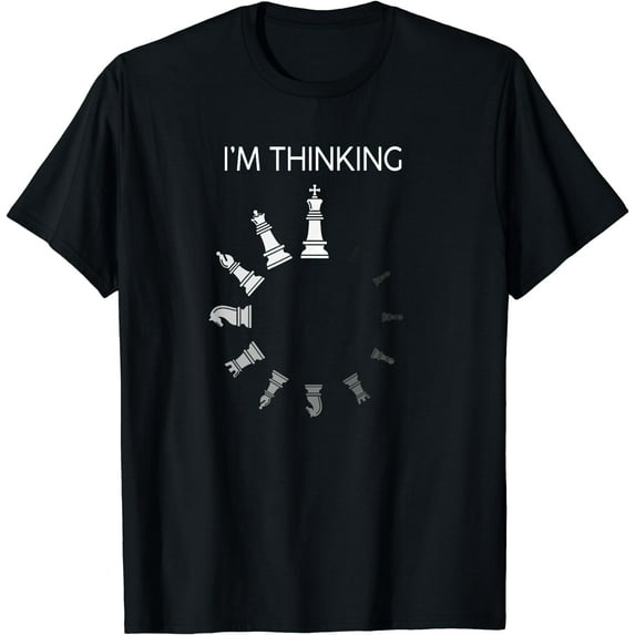 I am Thinking Chess Pieces I'm Thinking Chess Player Lover T-Shirt Black Small