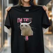 I am Trying My Best Silly Crying Cat Meme Funny Cats Animals Unisex T-Shirt,S-5XL