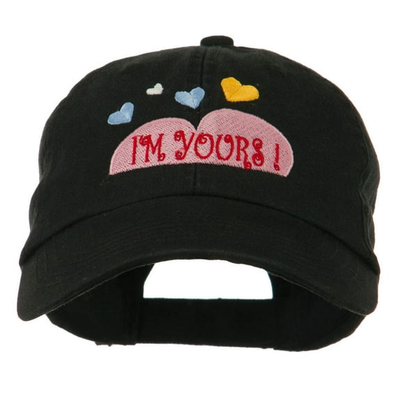 I am Yours Heart Embroidered Cap - Black OSFM