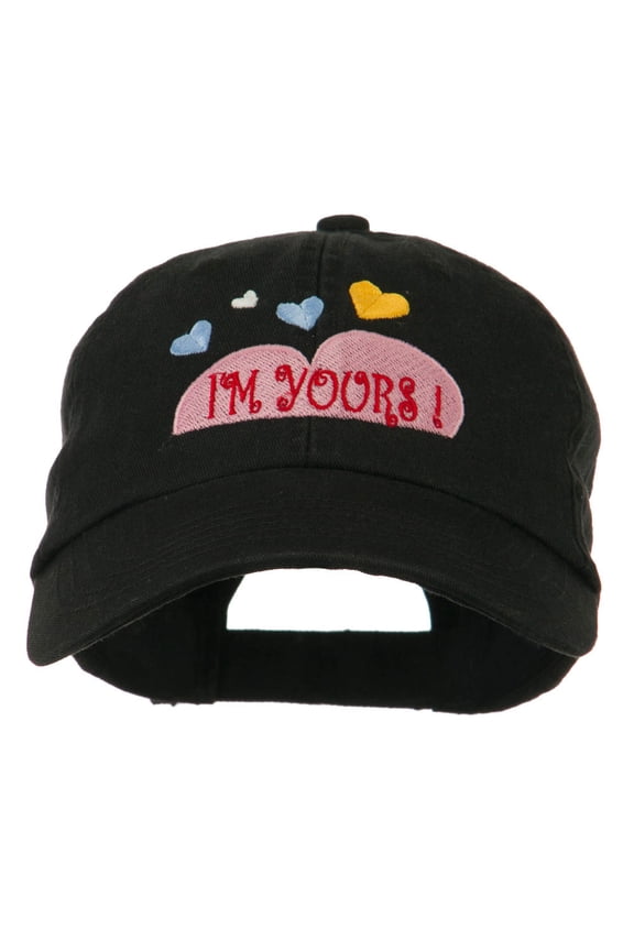 I am Yours Heart Embroidered Cap - Black OSFM