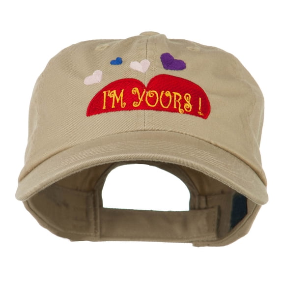 I am Yours Heart Embroidered Cap - Khaki OSFM