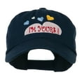 thumbnail image 1 of I am Yours Heart Embroidered Cap - Navy OSFM, 1 of 5
