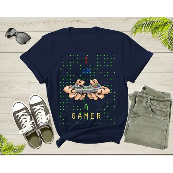I am a Gamer Video Game Player Computer Game Controller T-Shirt Game Play Lover T Shirt Gift for Men Women Kids Boys Girls Tshirt