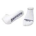 thumbnail image 1 of I am Awesome - White Low-Cut Socks, 1 of 3