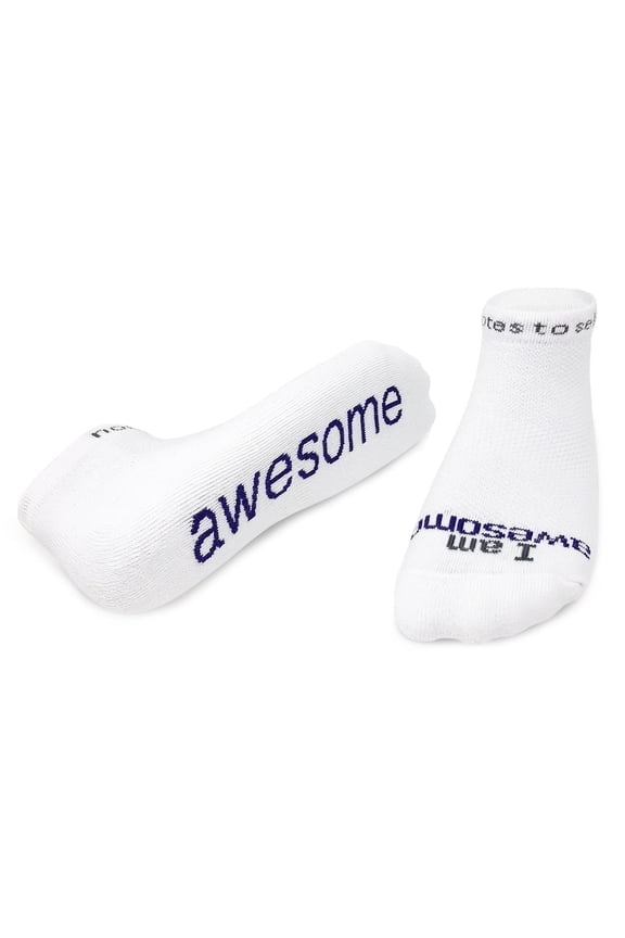 I am Awesome - White Low-Cut Socks