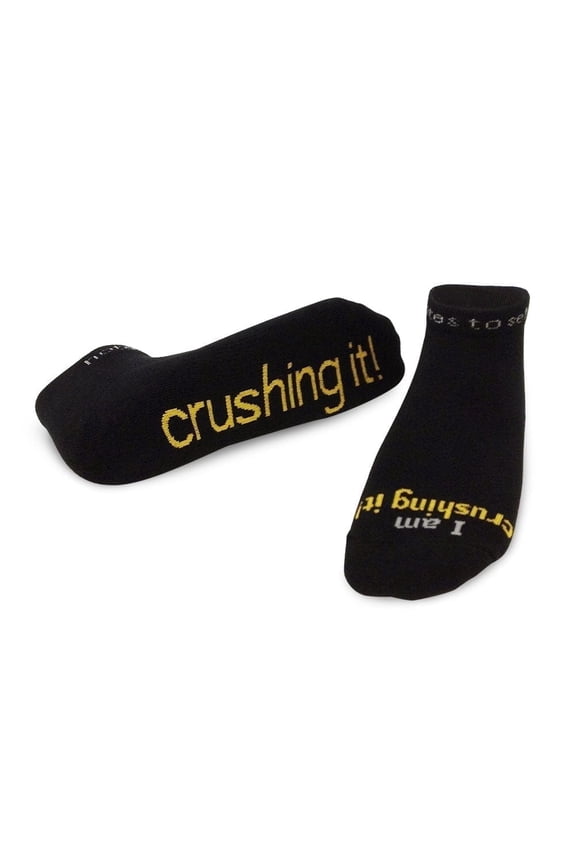 I Am Crushing It - Black Low-Cut Socks