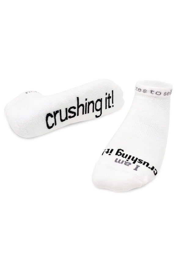 I am Crushing It - White Low-Cut Socks