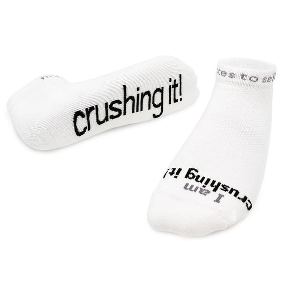 I am Crushing It - White Low-Cut Socks