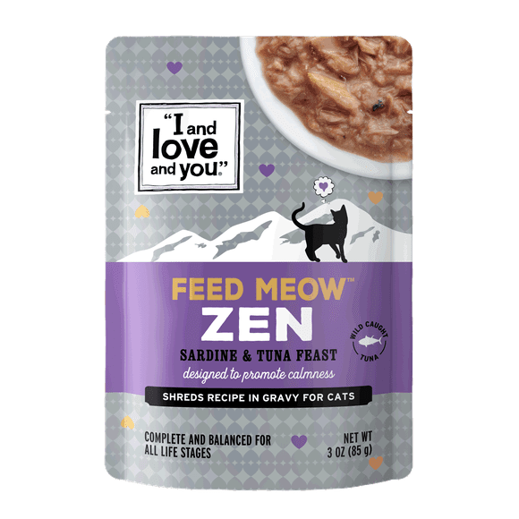 "I and love and you" Feed Meow Zen, Sardine & Tuna Feast, 3oz Pouch
