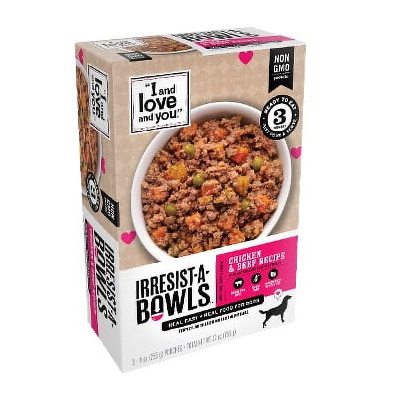 "I and love and you" Irresist-A-Bowls, Chicken and Beef, Ready to Serve, Grain Free, Wet Dog Food