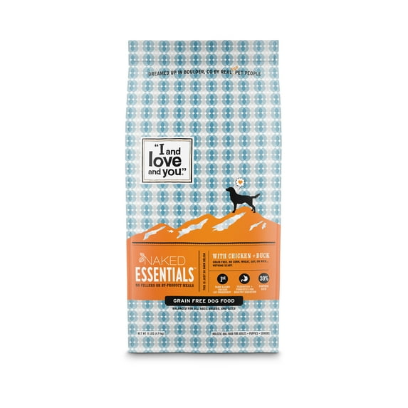 "I and love and you" Naked Essentials Dry Dog Food, Grain-Free Chicken & Duck, 11 Lb