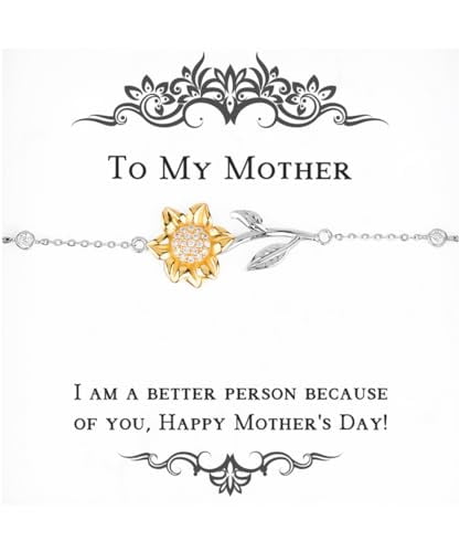 I am a better person because of you, Happy! Sunflower Bracelet, Mother Jewelry, Brilliant Gifts For Mother from Son Daughter, Mothers day, Gift for mother, Bracelet for mother, Sunflower jewelry