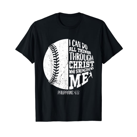 I can do all Things Through Christ - Religous Bible Baseball T-Shirt