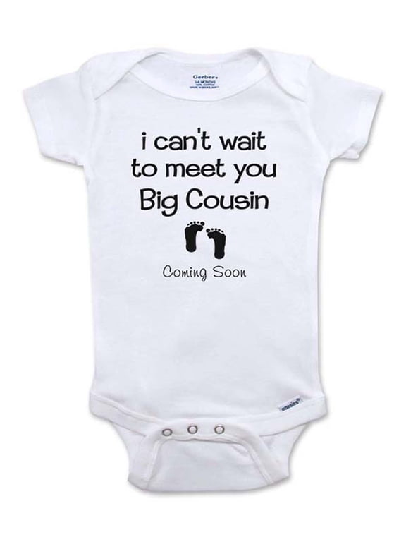 I can't wait to meet you Big Cousin Coming Soon Surprise Baby Bodysuit pregnancy announcement 0-3 Months