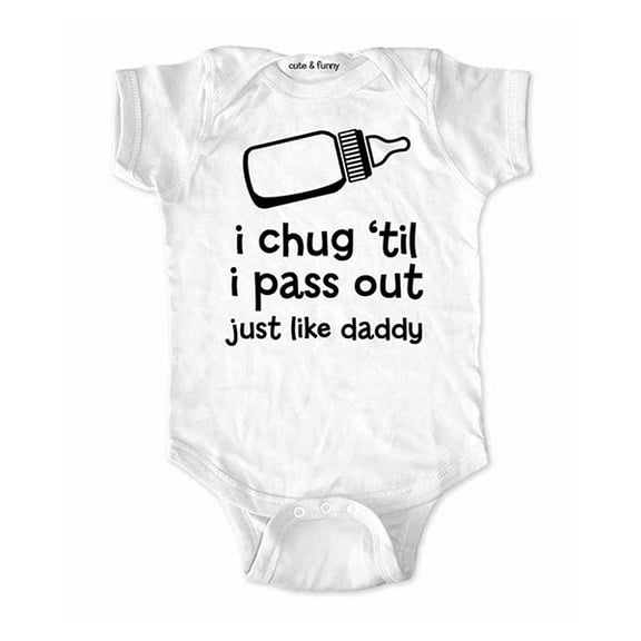 I chug 'til I pass out just like daddy - wallsparks cute & funny Brand - baby one piece bodysuit - Great baby shower gift!