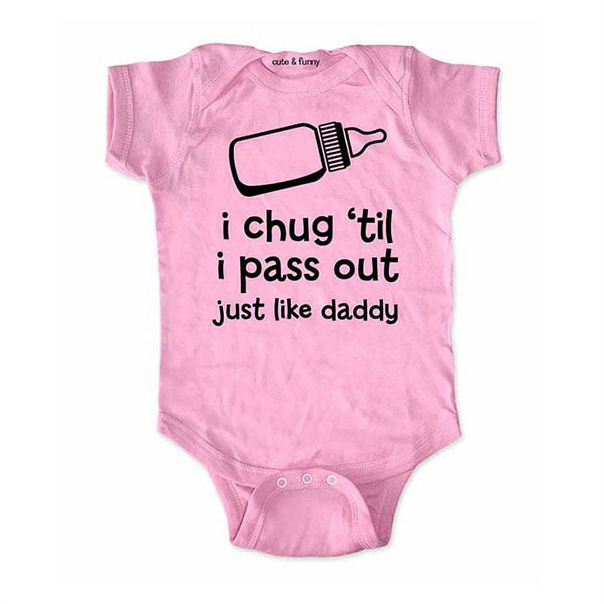 I chug 'til I pass out just like daddy - wallsparks cute & funny Brand - baby one piece bodysuit - Great baby shower gift!