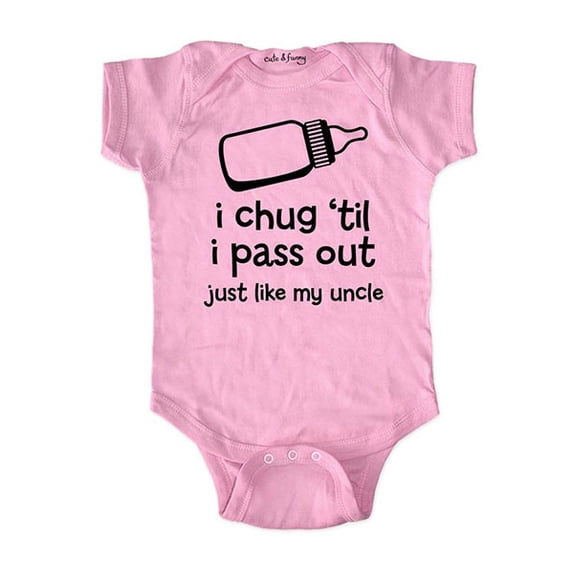I chug 'til I pass out just like my uncle - wallsparks cute & funny Brand - baby one piece bodysuit - Great baby shower gift!
