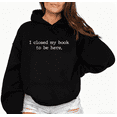 thumbnail image 1 of "I closed my book to be here." Graphic Tee T-Shirt Print Top Cotton Hooded long-sleeved Black S-2XL, 1 of 7