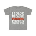 thumbnail image 1 of I color punching people is frowned upon adult coloring Unisex Tshirt S-3XL, 1 of 2