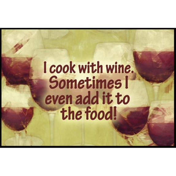 I cook with wine Indoor or Outdoor Mat