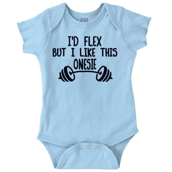 I'd Flex But I Like This One Piece Baby Bodysuit Jumper Boys Brisco Brands