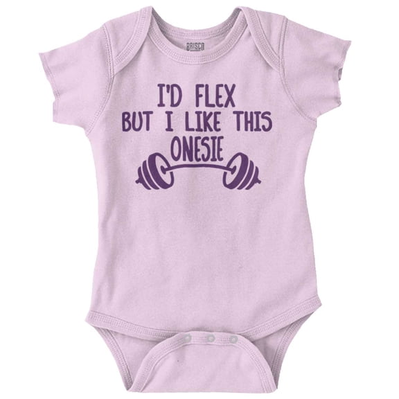 I'd Flex But I Like This One Piece Baby Bodysuit Jumper Boys Brisco Brands