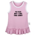 thumbnail image 1 of I'd Flex but I Like This Shirt Funny Dresses For Baby, Newborn Babies Skirts, Infant Princess Dress, 0-24M Kids Graphic Clothes (Pink Sleeveless Dresses, 0-6 Months), 1 of 4