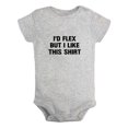 thumbnail image 1 of I'd Flex but I Like This Shirt Funny Rompers For Babies, Newborn Baby Unisex Bodysuits, Infant Jumpsuits, Toddler 0-24 Months Kids One-Piece Oufits, 1 of 4