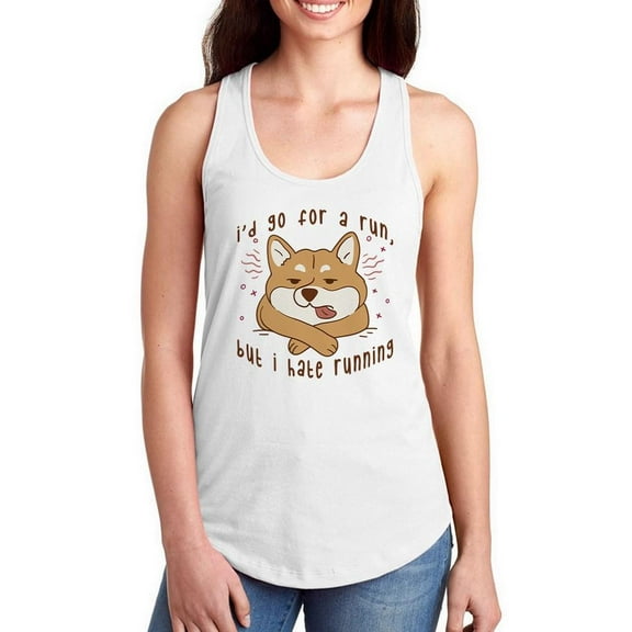 I'd Go For A Run Racerback Tank Women -Smartprints Designs, Female Small