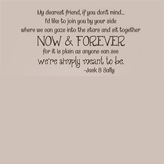 I'd Like to Join You by Your Side The Nightmare Before Christmas Romantic Wall Decal Bedroom Wall Quote Vinyl Sticker