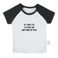 thumbnail image 1 of I'd Pee On Any One Of You Funny T shirt For Baby, Newborn Babies T-shirts, Infant Tops, 0-24M Kids Graphic Tees Clothing (Short Black Raglan T-shirt, 12-18 Months), 1 of 4