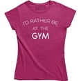 thumbnail image 1 of I'd Rather Be At The Gym Women's Workout Exercise Fitness Weights T-Shirt, 1 of 4