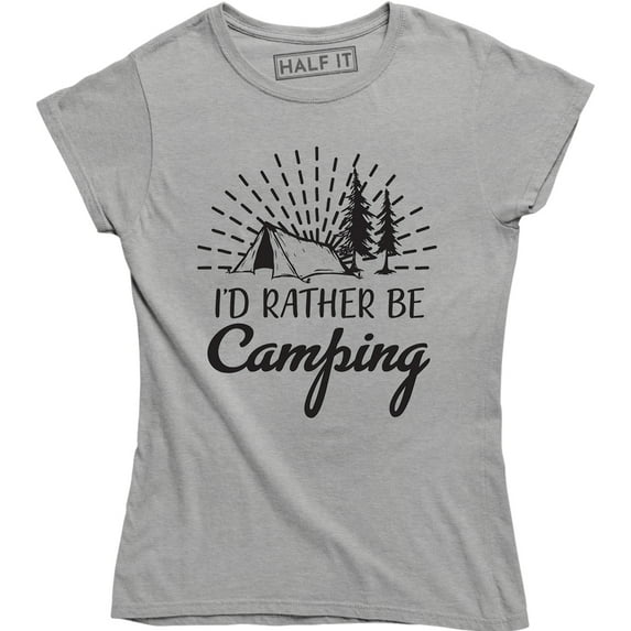 I'd Rather Be Camping Funny Camper Camp Hiking Outdoor Mountain T-Shirt