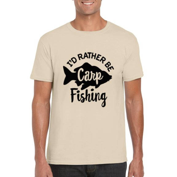 I'd Rather Be Carp Fishing Funny Carp Fisher Dad Angler Hobbyist T-Shirt, for men & women, up to size 5XL