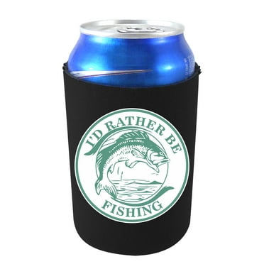 I'd Rather Be Fishing Can Coolie (Black)