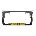 thumbnail image 1 of I'd Rather Be Fishing Design Palm Tree Heavy Duty Metal License Plate Frame Auto License Plate Frame/Car Accessories (Black/Yellow), 1 of 5