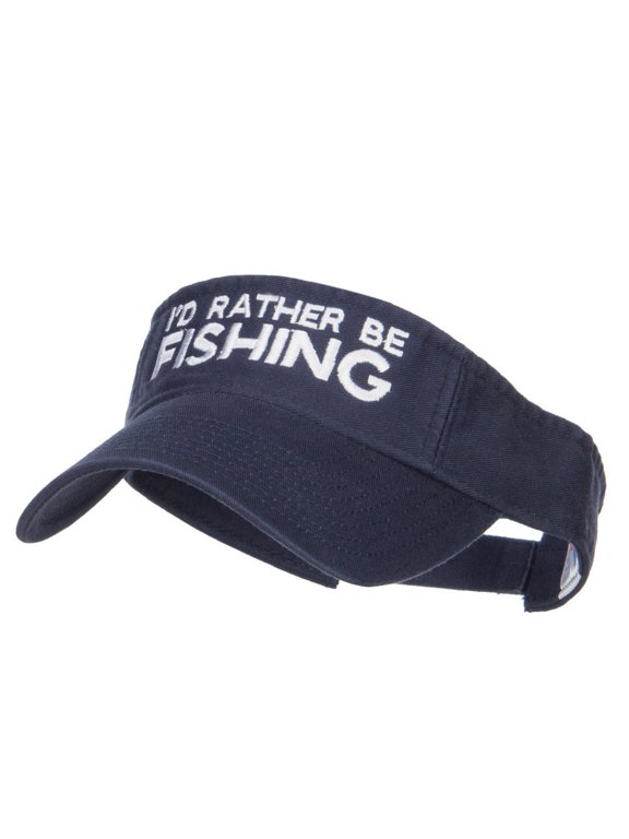 I'd Rather Be Fishing Embroidered Visor - Navy OSFM