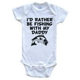 thumbnail image 1 of I'd Rather Be Fishing With My Daddy Funny Baby Bodysuit, 6-9 Months White, 1 of 2