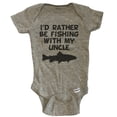 thumbnail image 1 of I'd Rather Be Fishing With My Uncle Baby Bodysuit - Grey, 1 of 2