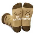 thumbnail image 1 of Funny Hunting Socks for Men Dad Teen Boys - I’d Rather Be Hunting Novelty Silly Crazy Funky Socks - Hunters Accessories Birthday Valentines Fathers Christmas Fun Gifts Ideas Stocking Stuffers, 1 of 7
