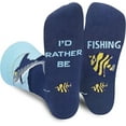 thumbnail image 1 of Funny Fishing Socks for Men Dad Teen Boys-I’d Rather Be Fishing Fun Novelty Funky Cool Crazy Silly Crew Socks-Easter Fathers Valentines Fisherman Birhthday Gifts Christmas Stocking Stuffers, 1 of 6