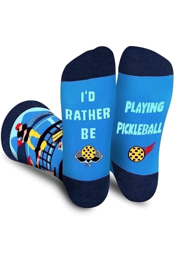 Funny Pickleball Socks for Men Women Dad Teen Boys- I'd Rather Be Playing Pickleball Accessories Novelty Silly Crazy Socks- Birthday Valentines Fathers Christmas Gifts Ideas Stocking Stuffer