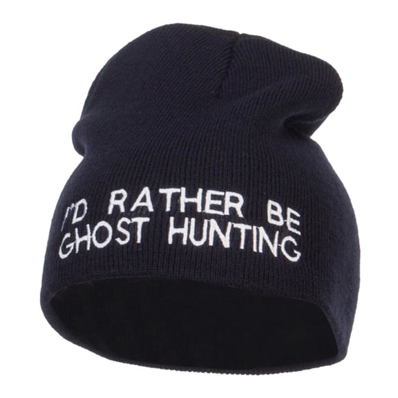 I'd Rather Be Ghost Hunting Short Beanie - Navy OSFM