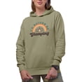 thumbnail image 1 of I'd Rather Be Glamping with Retro Rainbow & Tent Art Merch Gift, Sand Hooded Sweatshirt or Hoodie, XL, 1 of 5