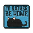 thumbnail image 1 of I'd Rather Be Home Cat Applique Multi-Color Embroidered Hook & Loop Patch - 2.5 Inch Small, 1 of 5