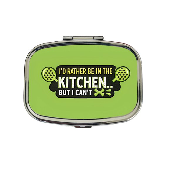 I'd Rather Be In The Kitchen But I Can't Funny Pickleball Small Travel Handbag Pill Box Case